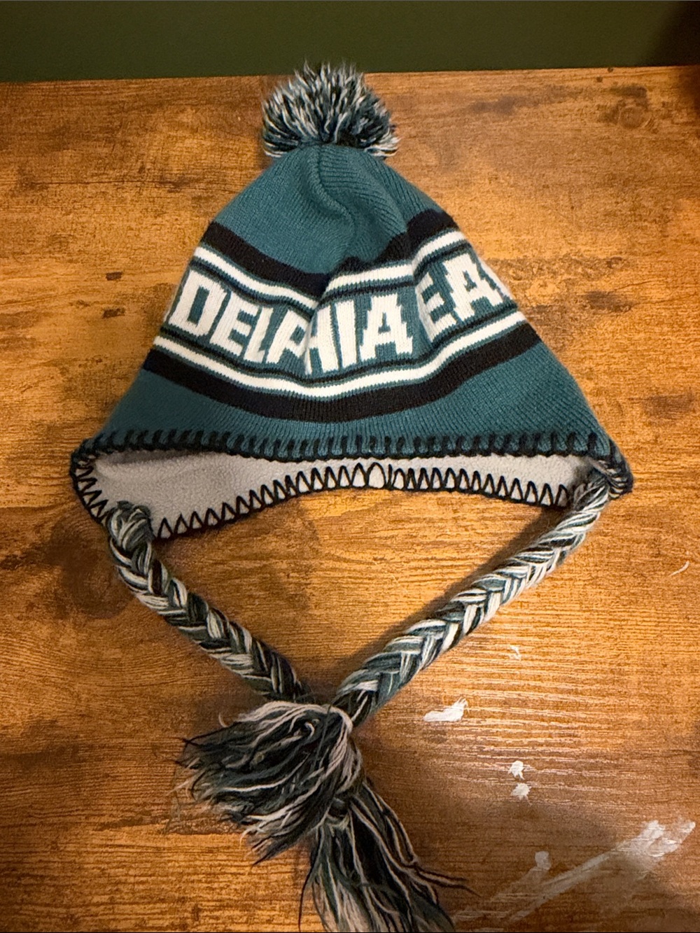 Philadelphia eagles Kids Earflap Pom Beanie Hat -